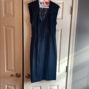 Elegant Navy Blue Sleeveless Dress